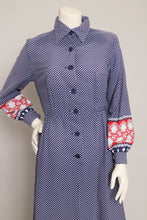 70s Border Print Dress