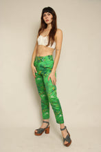1960s Japanese Novelty Print Green Brocade Pants