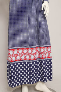 70s Border Print Dress