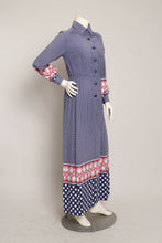 70s Border Print Dress