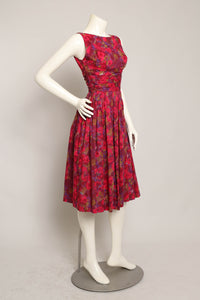 50s Pink Floral Dress Set