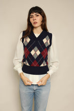1980s Blue Argyle Sweater Vest