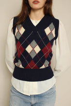1980s Blue Argyle Sweater Vest