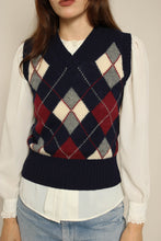 1980s Blue Argyle Sweater Vest