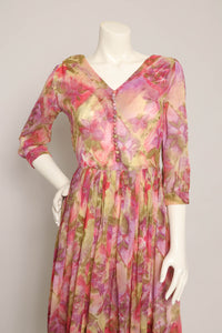 60s Abstract Floral Dress