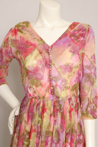 60s Abstract Floral Dress