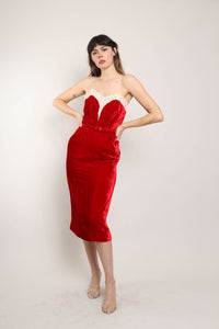 50s Velvet Plunge Dress