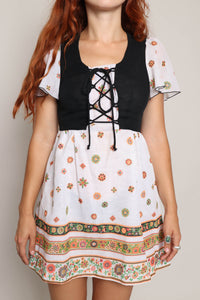 70s Dirndl Mini Dress