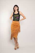 90s Suede Fringe Skirt