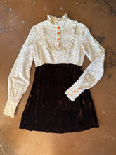 70s Lace Velvet Mini Dress