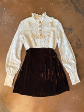 70s Lace Velvet Mini Dress