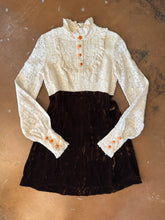 70s Lace Velvet Mini Dress