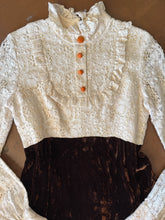 70s Lace Velvet Mini Dress