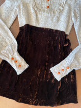 70s Lace Velvet Mini Dress
