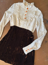70s Lace Velvet Mini Dress