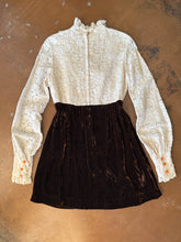 70s Lace Velvet Mini Dress