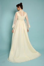 70s Romantic Bishop Sleeve Wedding Dress With Train