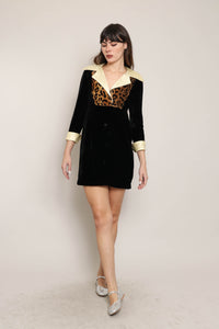 60s Leopard Velvet Dress