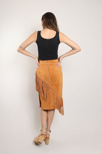 90s Suede Fringe Skirt