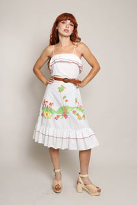 70s Horse & Pineapple Print Dress