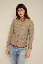 1980s Reversible Leather & Tweed Cafe Racer Moto Jacket