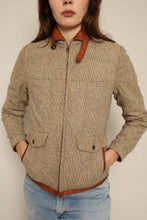 1980s Reversible Leather & Tweed Cafe Racer Moto Jacket