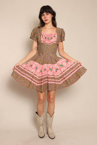 60s Floral Prairie Dress