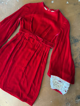 70s Bell Sleeve Velvet Mini Dress