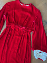 70s Bell Sleeve Velvet Mini Dress