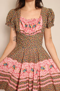 60s Floral Prairie Dress