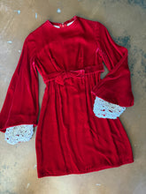 70s Bell Sleeve Velvet Mini Dress