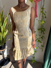 60s Gold Brocade Bombshell Dress