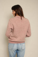 1980s The Ragg Muted Pink Striped Henley Sweater