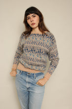 1980s Laura Ashley People Holding Hands Fair Isle Wool Sweater