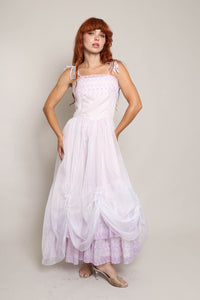 70s Lilac Chiffon Gown