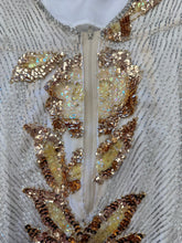 80s Gold Floral Sequined Dress