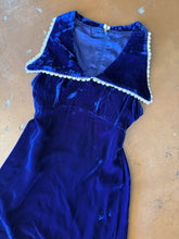 70s Blue Velvet Mini Dress