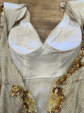 80s Gold Floral Sequined Dress
