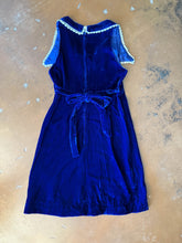 70s Blue Velvet Mini Dress