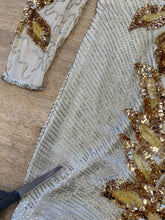 80s Gold Floral Sequined Dress