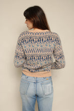 1980s Laura Ashley People Holding Hands Fair Isle Wool Sweater