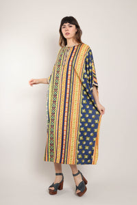 60s Geometric Stiped Caftan