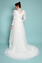 80s Juliet Sleeve Wedding Dress With Train