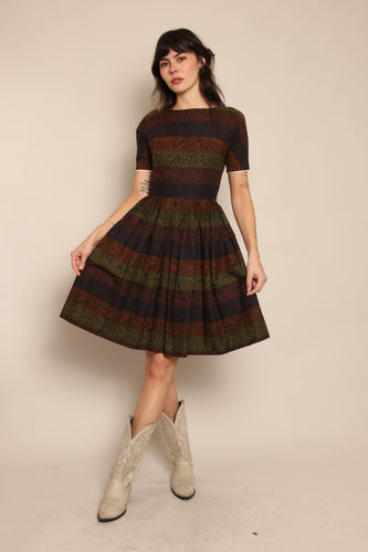 60s Damask Striped Dress