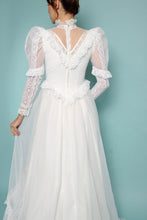 80s Juliet Sleeve Wedding Dress With Train