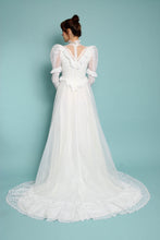 80s Juliet Sleeve Wedding Dress With Train