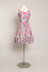 50s Abstract Ruffle Dress