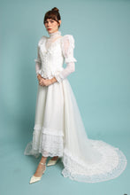 80s Juliet Sleeve Wedding Dress With Train