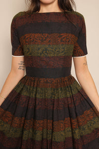 60s Damask Striped Dress