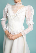 80s Juliet Sleeve Wedding Dress With Train